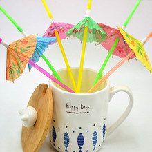 50pcs Umbrella Drinking Straws Parasol Cocktail Paper Straws Hawaiian Hula Beach Party Cocktail Straws Colorful Mixed Colors 2024 - buy cheap