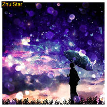 5D Diy diamond painting cross stitch "Rain Night Lonely Man" Full Square Diamond embroidery Needlework Rhinestone Mosaic Crafts 2024 - buy cheap