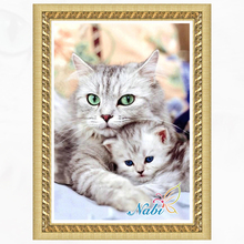 Animales gato engranaje completo cuentas beadwork 0219R-redondo diamante bordado punto de cruz diamante mosaico pintura 2024 - compra barato