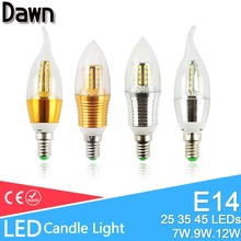 Led bulb E14 3W 6W Led Lamp AC 220V 240V LED Candle Bulb 9W 12W Aluminum Cool Warm White Lampada Bombillas Lumiere led light 2024 - buy cheap
