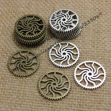  (40 pieces/lot) 25mm Two Color Antique Metal Alloy Gear Charm Jewelry Charms Findings Making T0177 2024 - buy cheap