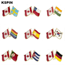 Broche de bandeira canadá, emblemas para casaco e jaqueta, broche para camisa, presente de joalheria 2024 - compre barato