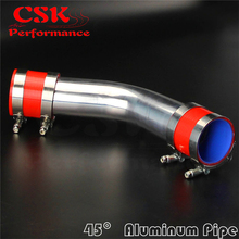 45 Degree 51mm 2" Aluminum Intercooler Piping pipe Tube  hose + Silicone hose w/ T-clamps 2024 - buy cheap