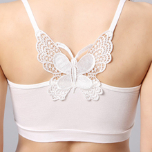 Tops de tubo sin mangas de encaje para mujer, con diseño Sexy Top corto de mariposa en la espalda y tirantes finos, novedad 2024 - compra barato