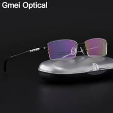 Gmei Optical Ultralight Pure Titanium Half Rim Glasses Frame For Business Men Myopia Reading Prescription Spectacles LR8958 2024 - buy cheap