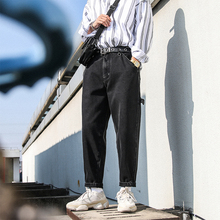 Брюки-султанки мужские из денима, модные повседневные штаны свободного покроя, джинсы в стиле хип-хоп, брюки в японском стиле Харадзюку 2024 - купить недорого