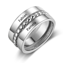 Anillo personalizado para mujer, 2 nombres con grabado de joyería de moda, delicado, doble anillo personalizado, regalo de aniversario para mujer (RI103816) 2024 - compra barato