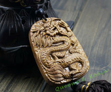 Wood Carving Chinese Knot Ancient Dragon Car Pendant Amulet Wooden Craft 2024 - buy cheap