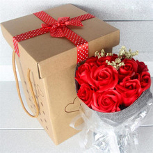 Caixa de presente falsa de rosas artificiais, caixa de presente para o dia dos namorados, festa de aniversário, romântico, decoração de casamentos, sabão, flores, caixa de presente 2024 - compre barato