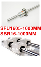 Guia de rolamento linear sbr16 l1000mm, com bloco de rolamento linear sbr16cn + sfu1605 l1000mm para peças cnc 2024 - compre barato
