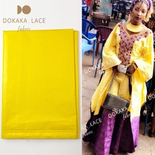 Yellow Senegal Guinea Bazin Riche Fabrics With Jacquard Pattern Indian Women Daily Dresses Design 5 Yards Basin Material Fabric 2024 - buy cheap