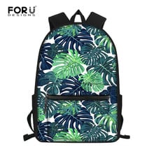 Forudesigns folhas tropicais crianças mochila escolar tudent bagpack escola primária sacos de livro para adolescentes meninas meninos 2024 - compre barato