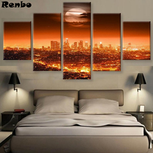 Quadrado completo/broca redonda 5d diy pintura diamante los angeles fotos da cidade mosaico diamante bordado pôr do sol paisagem decoração da parede 2024 - compre barato