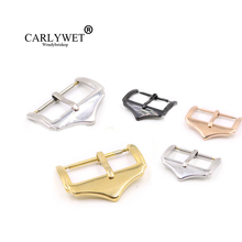 CARLYWET 14 16 18 20 22mm Wholesale Replacement 316L Stainless Steel Silver Black Rose Gold 2mm Tang Tongue Pin Watch Buckle 2024 - buy cheap