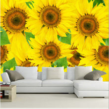 Custom 3D murals,Beautiful romantic sun flower feature murals  papel de parede,living room sofa TV bedroom background wallpaper 2024 - buy cheap