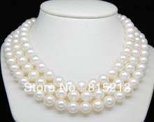 Free Shipping Surprise Festival Preferential 9-10MM AAA White Round Pearl Necklace 2024 - buy cheap