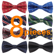 8 PACKS Elegant Adjustable Pre-tied bow ties for Men Boys in Different Colors Jacquard Mens Bowties 2024 - buy cheap