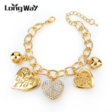 LongWay-pulsera con cadena de eslabones para mujer, brazalete con cadena de eslabones de Color plateado y dorado, brazalete de cristal, SBR160019103, 2018 2024 - compra barato
