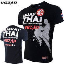 S-4XL VSZAP Men's Kick Boxing Shirt Gym Tee Shirt Fighting Martial Arts Fitness Training Wolf Muay Thai T Shirt Men Homme 2024 - buy cheap