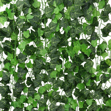 Decoração de folhas de hera artificial 12 com 2.4m, plantas de simulação, videira, folhagem, decoração para casamento, jardim e festas 2024 - compre barato