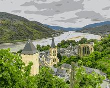 MaHuaf-j277 Germany Bacharach Rivers Cities Small towns painting by numbers paint canvas for home decor 2024 - buy cheap