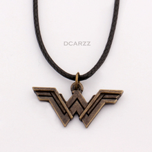 Superhero Woman Logo Pendant Geek Necklace with Leather Cord Movie  Jewelry Christmas Halloween Party Costume Gift for Kid Women 2024 - buy cheap