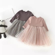 Vestido de manga comprida, vestido de princesa tutu para meninas de 1-2 a 4 anos, roupa infantil para outono e inverno 2024 - compre barato
