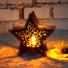 Рождественский Декор, морокканский подсвечник, свечи с пятью заостренными звездочками, цветной подсвечник для освещения дома, магазина, бар, украшения P20 2024 - купить недорого
