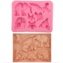 Rosa silicone bolo molde 3d animal leão elefante tigre sabão fondant chocolate doces congelados 3d silicone molde de cozimento diy bolo molde 2024 - compre barato