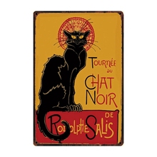 [Kelly66] черная кошка металлический знак олова плакат домашний Декор Бар настенная живопись 20*30 см Размеры y-2162 2024 - купить недорого