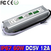 DC5V 12A 60W IP67 Waterproof Electronic Aluminum LED Driver Transformer Power Supply For LED Light Strip modules strings lamp 2024 - buy cheap