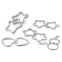 10pcs/lot Fashion Irregular Split Kay Rings Star/Oval/Flower/Apple Shape Metal Keychains Holder Connectors DIY Jewelry Making 2024 - buy cheap