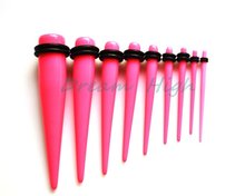 Fancy Pink Color Ear Piercing Taper Stretcher Body Jewelry free shipping wholesale 6sets 2024 - buy cheap