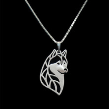 Collar con colgante de cabeza de husky Siberiano para mujer, gargantilla de mejores amigas, Color dorado y plateado, romántico, único 2024 - compra barato