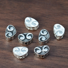 925 Silver Heart Shape Beads Real Sterling Silver Beads Pure Silver Jewelry Findings Bracelet Beads 2024 - buy cheap