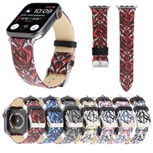 Branch Printed Leather Strap for Apple Watch Series 1/2/3/4 Band Strap 40mm 38mm 44mm 42mm Bracelet Belt for Apple iWatch Bands 2024 - buy cheap