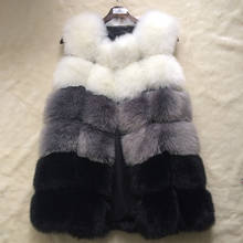 Rainbow Color Fur Vest Women Faux Fox Fur Coat Female Fur Vest Fashion Luxury Women's Jacket Gilet Veste PC216 2024 - buy cheap