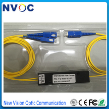 Acoplador de fibra FBT 50/50,1x2, SM,Triple ventana, 1310/1490/1550, 2,0mm,1M, caja de ABS, 90x20x10,SC/UPC divisor de fibra de tres ventanas, 1x2 2024 - compra barato