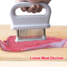 Dispositivo para carne suelta, tensor de carne de 48 agujas, aguja para carne, herramientas de cocina ABS + martillo de aguja para carne tierna de acero inoxidable 2024 - compra barato