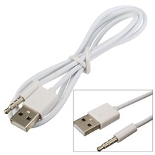 Cabo de áudio com conexão usb 2.0 macho para 3.5mm, cabo branco para fones de ouvido macho aux, cabo de carregador para carro 2024 - compre barato