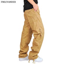 Армейские военные брюки из хлопка с множеством карманов, эластичные повседневные брюки, брюки-карго, мужские тактические брюки 2024 - купить недорого
