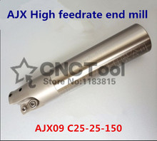 AJX09 C25-25-150 Face End Milling Cutter AJX High feedrate end mill,High Speed Milling Indexable Milling Cutter 2024 - buy cheap