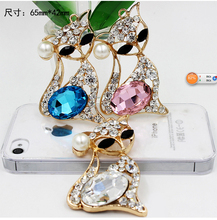 6pcs/ lot Gold Pearl Fox Charms Cell Phone DIY Alloy Decoration 2024 - buy cheap