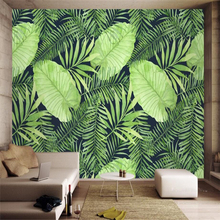 Beibehang papel de parede personalizado 3d, plantas com folhagens nórdicas, pintado à mão, para sala de estar, quarto, plano de fundo de tv, decoração de casa 2024 - compre barato