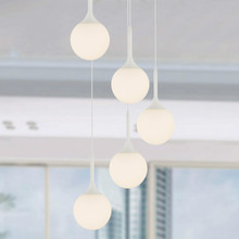 Молочный Глобус стеклянный абажур подвесные светильники Лофт лампада Светодиодная лампа для бара ресторана декоративные подвесные светильники 2024 - купить недорого