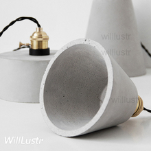 willlustr concrete pendant light cement suspension lamp minimalist design nordic hanging lighting dinning room restaurant hotel 2024 - buy cheap