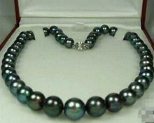 Gran venta * encantador! 8-9 MM negro collar de perlas naturales 17" 2024 - compra barato