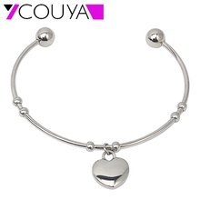 COUYA-Colgante de corazón de Metal y plata, pulseras, lo mejor para la madre, joyería A10045S 2024 - compra barato