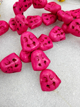Total 18 beads 18x20mm Bright Pink carve Buddha head flat howlite stone Loose Beads 2024 - buy cheap
