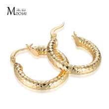 Hot Sales Hoop Earrings For Women Gold Color Cylinder Earrings Jewelry Party Christmas Gift 25mm ZK30 2024 - buy cheap